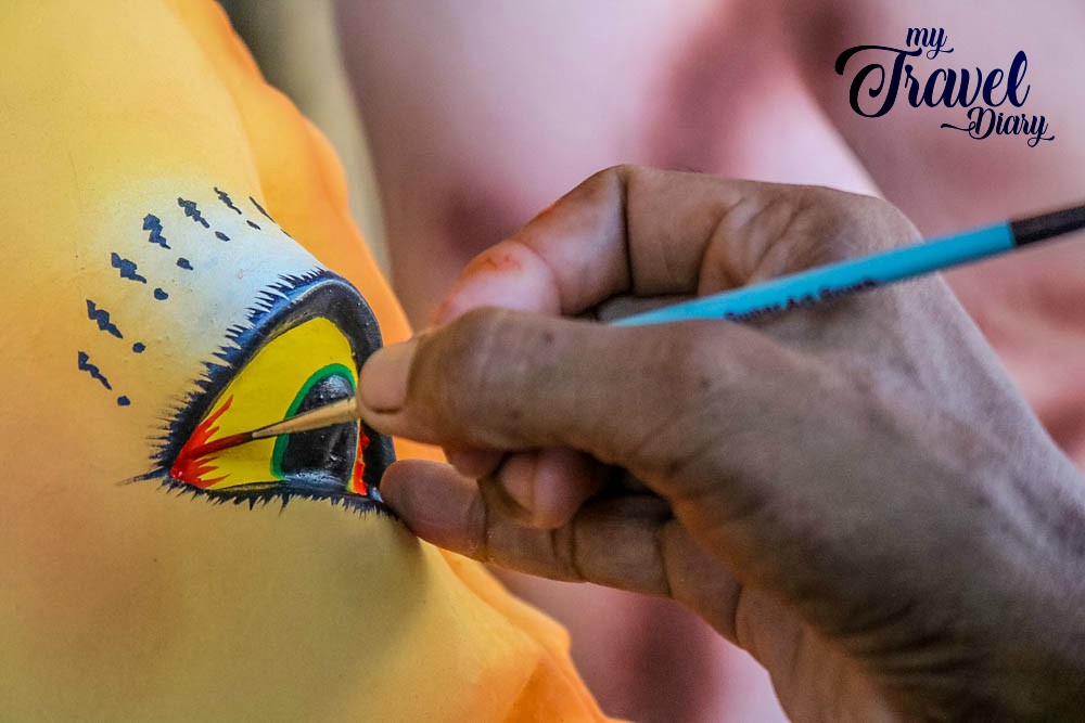 Artist busy painting