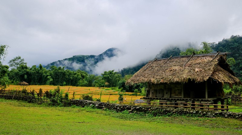 The Cloud-laden landscape of a remote village in Basar, Arunachal Pradesh