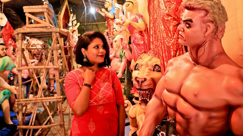 Durga Idol Making in Delhi