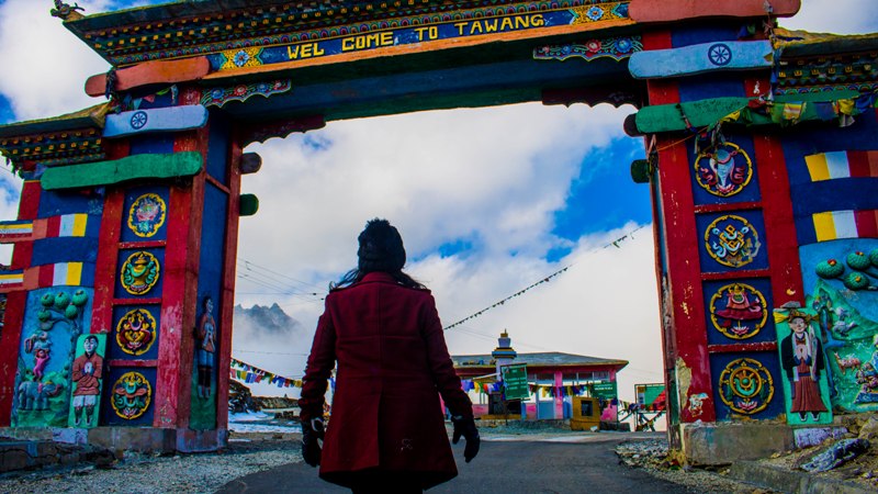 Me at Sela Pass in front of Welcome Gate, Tawang, Arunachal Pradesh