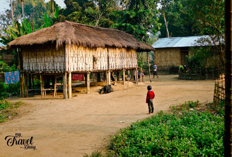 A typical Mishing House in Majuli Island