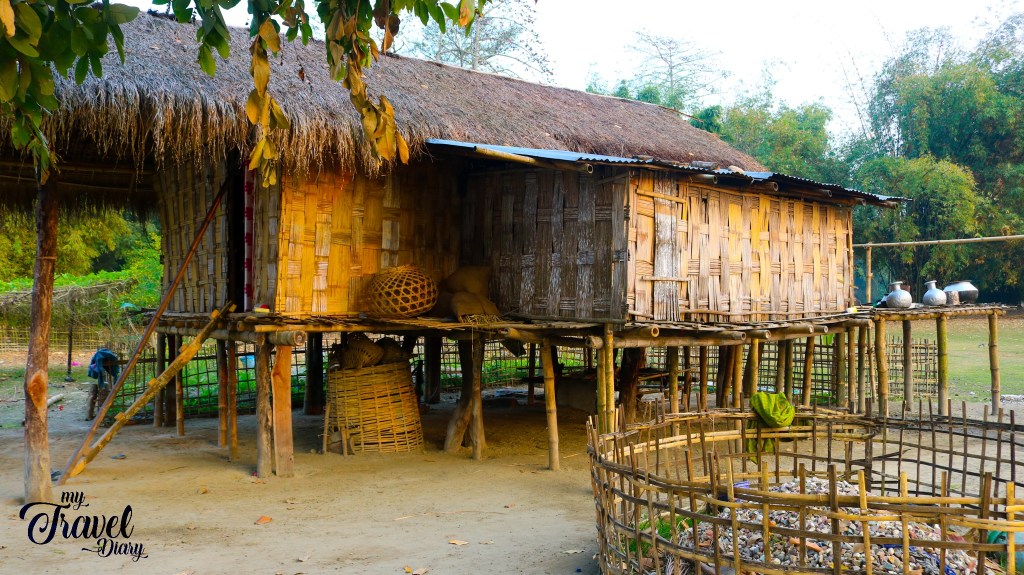 The stilt house of the Mising tribe